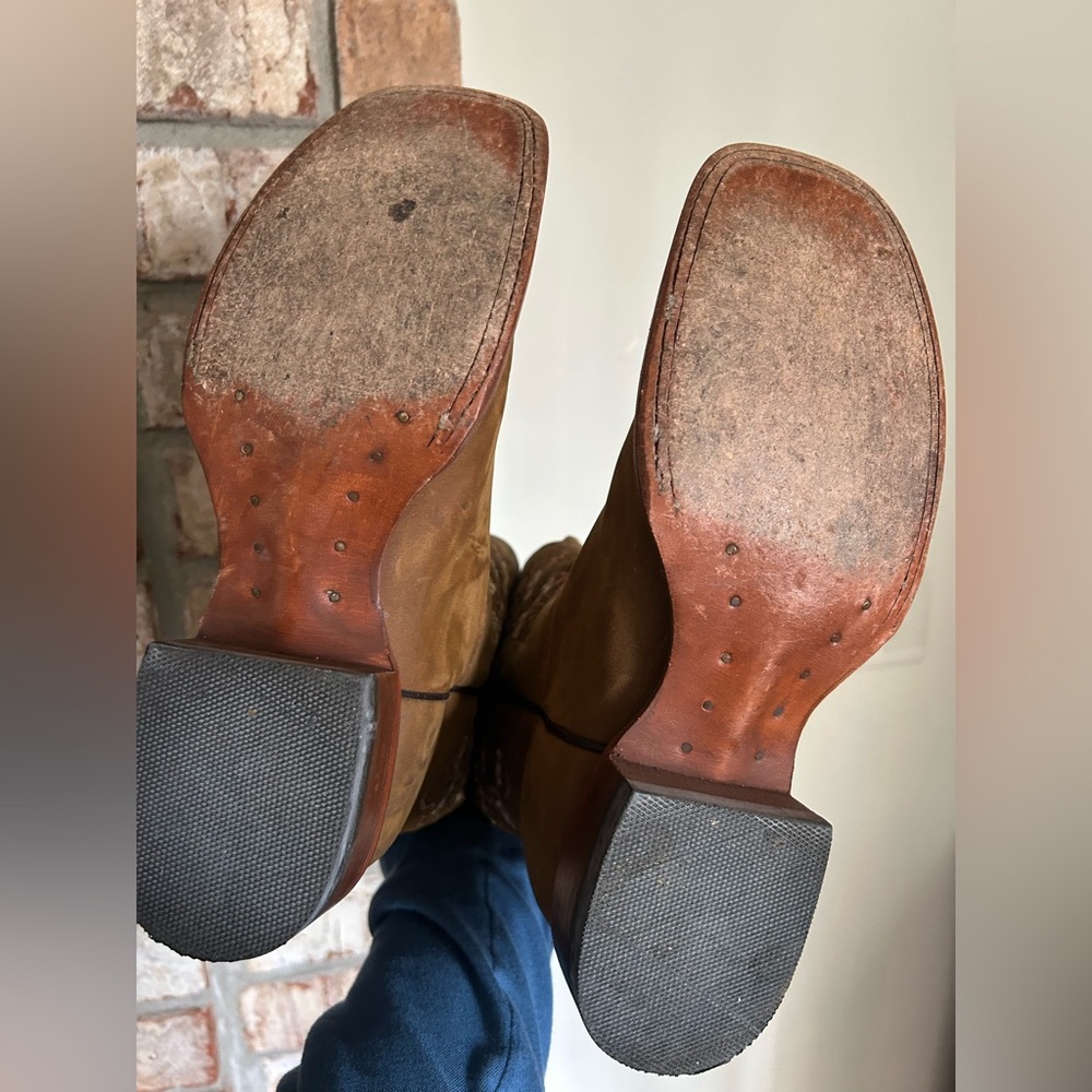 Embroidered Brown Cowboy Boots - image 4